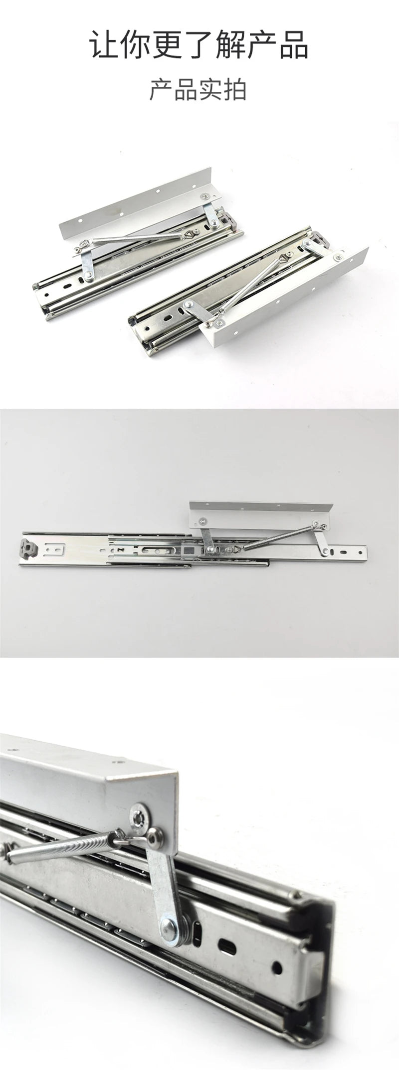 Heavy Pull Out Pop Up Slide Rail Supporting Bracket Furniture Table Top Conceal Folding Leaf Extension Slide Rail