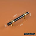 Cabinet handle black marble with gold accents and measurements 158mm