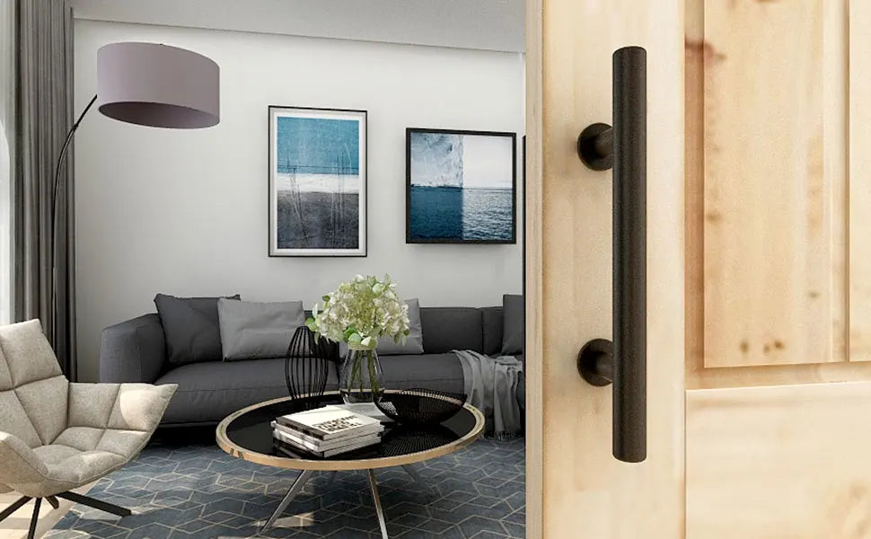 WOLFBIRD Sliding Barn Door Handle Pull Cabinet Flush Hardware Set Wood Door Handle Interior Door Furniture Handle Hardware