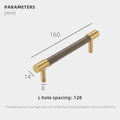 DOOROOM Brass & Real Leather Furniture Handles – Luxury Gray Drawer Pulls for Cabinets, Dressers & Wardrobes
