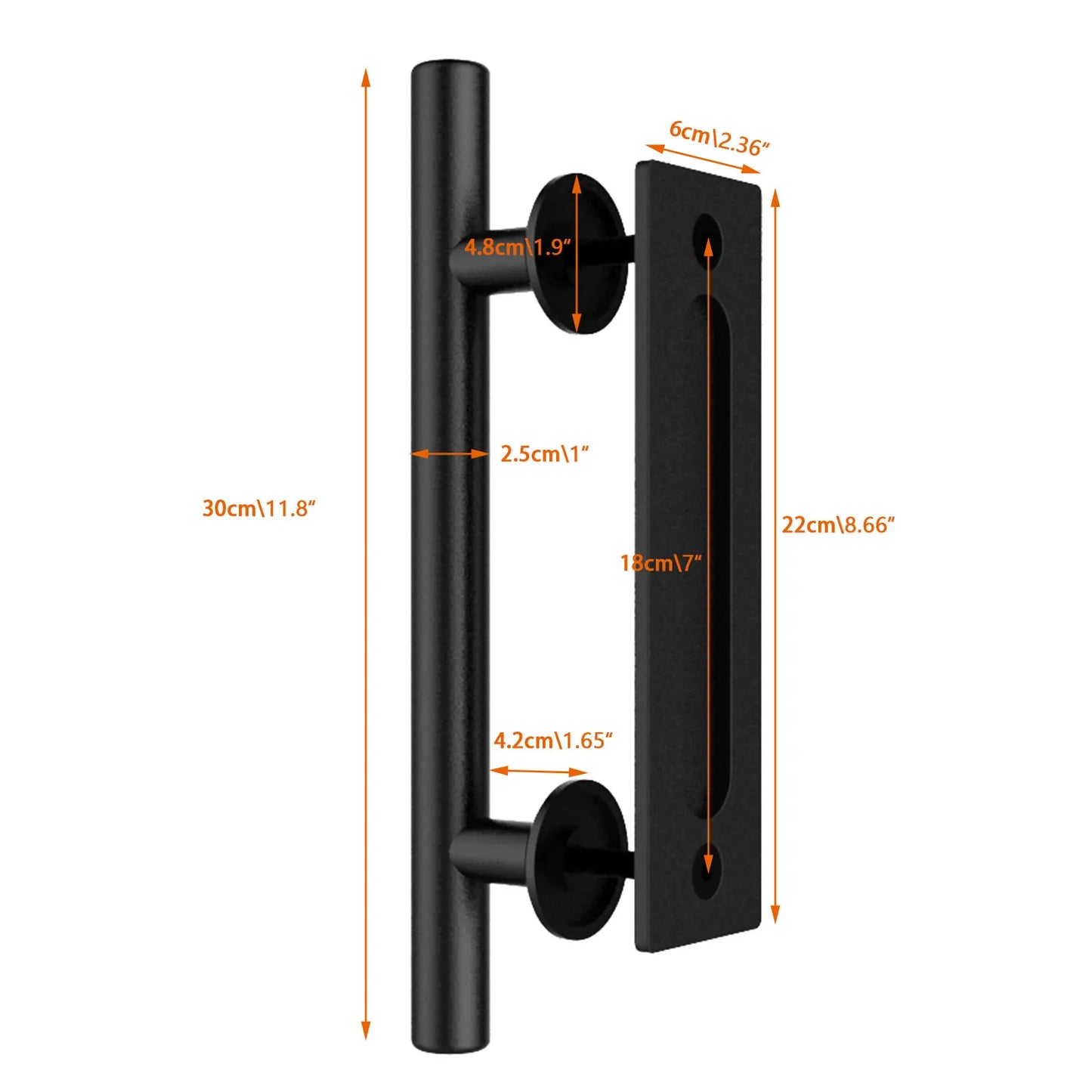 WOLFBIRD Sliding Barn Door Handle Pull Cabinet Flush Hardware Set Wood Door Handle Interior Door Furniture Handle Hardware