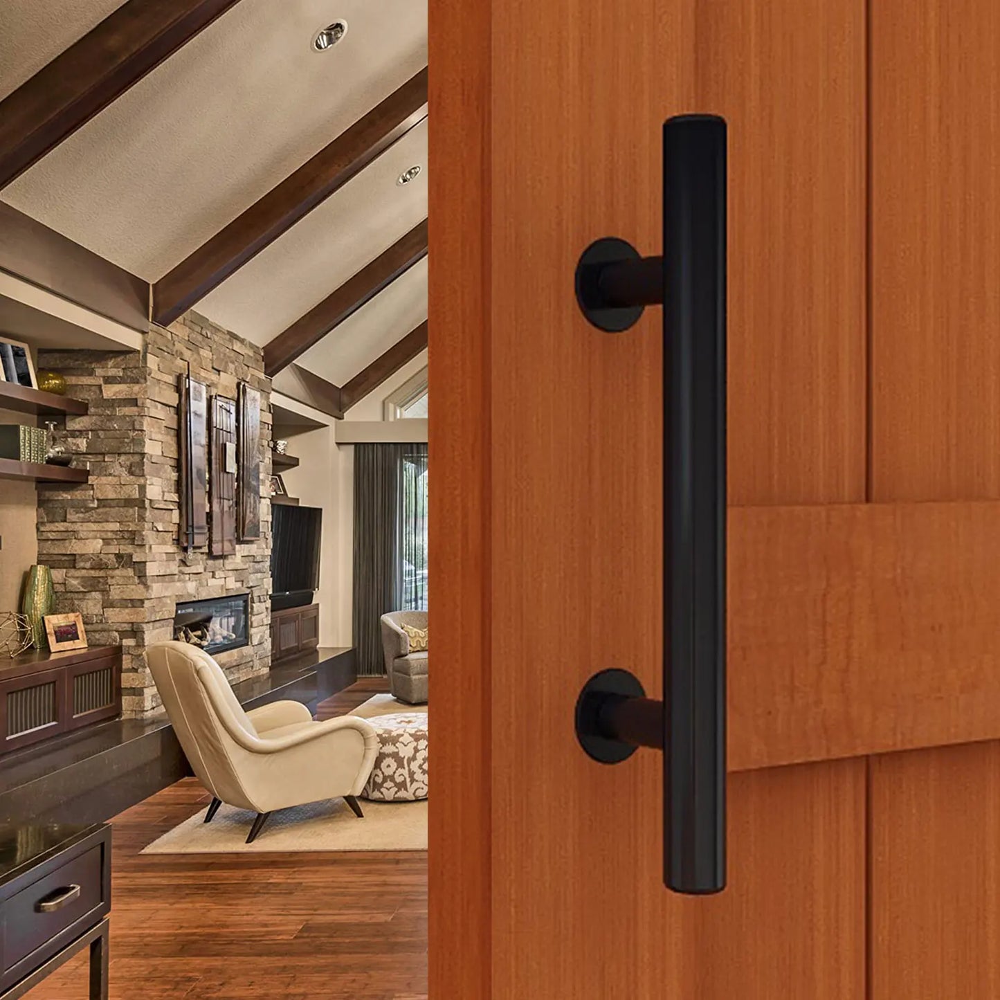 WOLFBIRD Sliding Barn Door Handle Pull Cabinet Flush Hardware Set Wood Door Handle Interior Door Furniture Handle Hardware