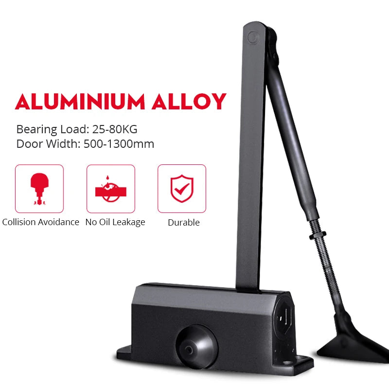 KAK Automatic Door Closer 2 Spring Hydraulic Buffer Adjustable Door Stopper Speed Mute Closing For 25 to 80KG Door Hardware