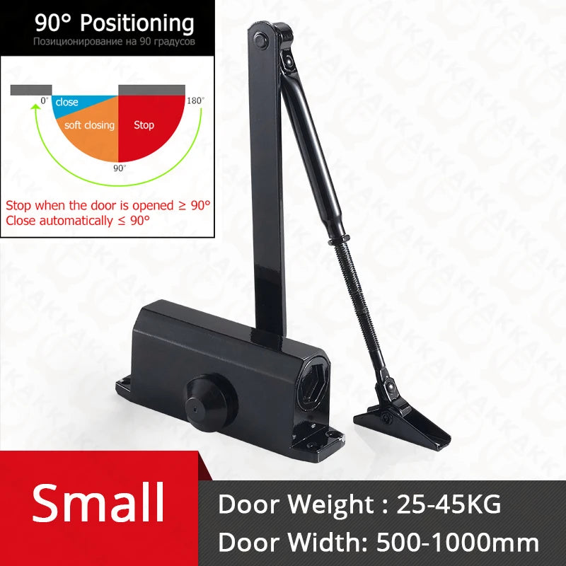 KAK Automatic Door Closer 2 Spring Hydraulic Buffer Adjustable Door Stopper Speed Mute Closing For 25 to 80KG Door Hardware