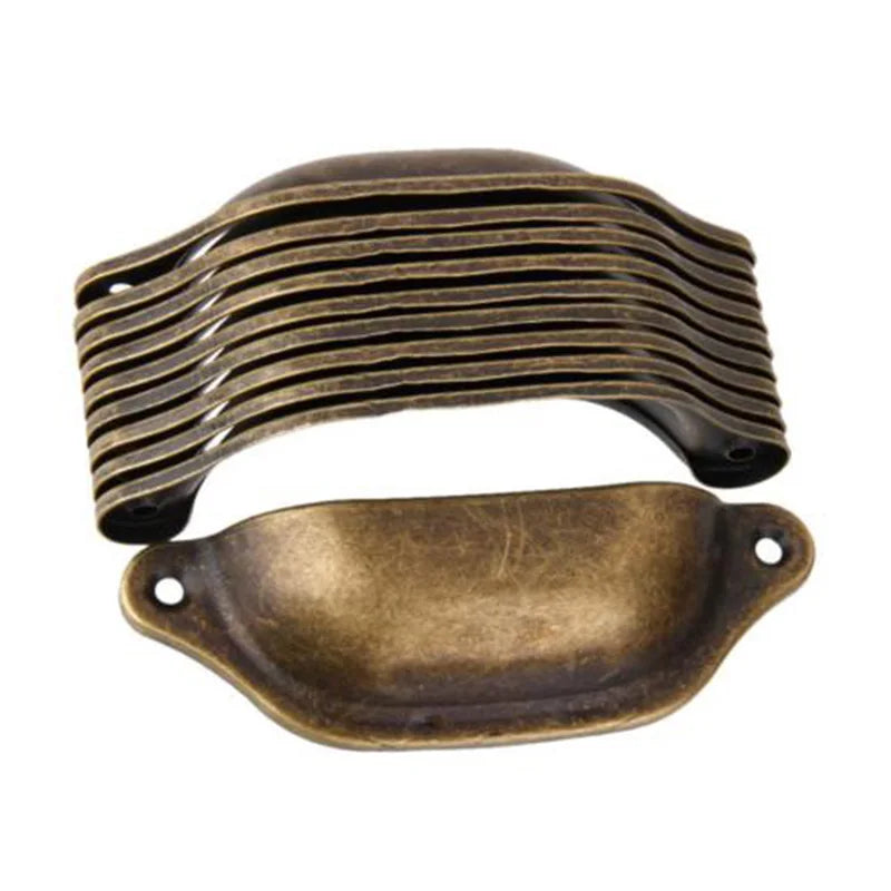 10Pcs Retro Antique Iron Industrial Chic Cupboard Handles Drawer Pull Cabinet Cupboard Knobs Furniture Hardware Handle