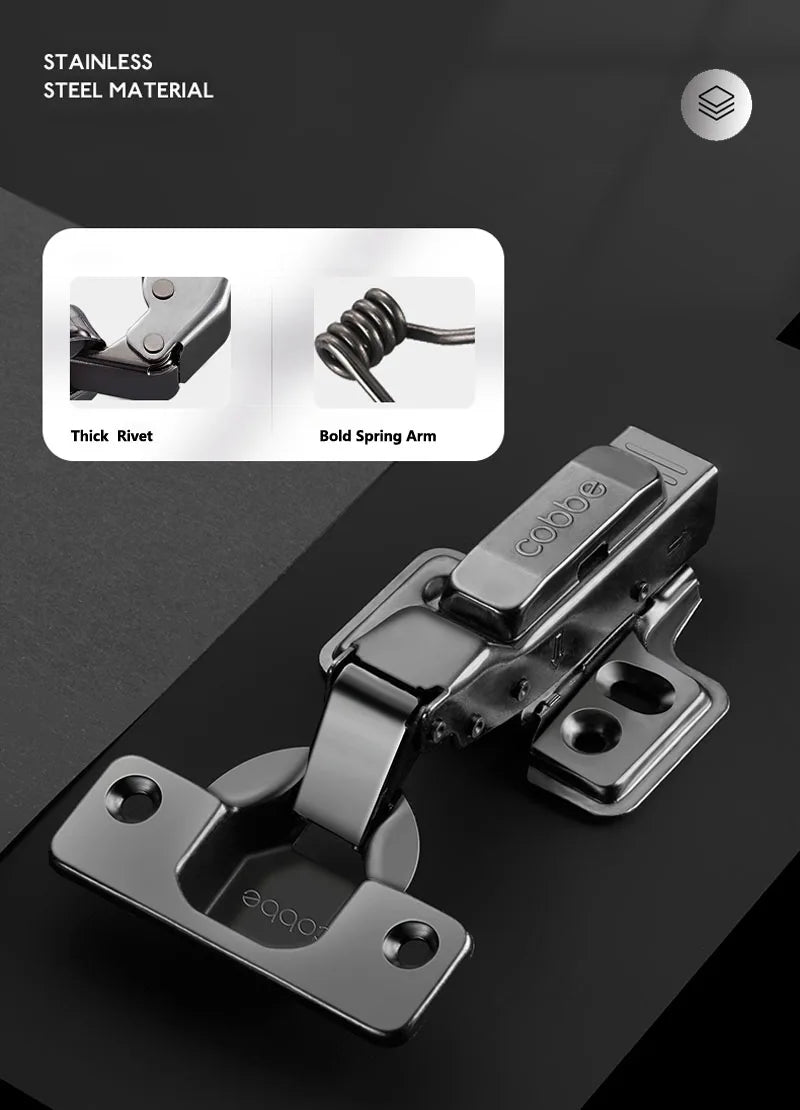 1pc Cold Rolling Steel Furniture Hinge Black-Grey Door Hydraulic Hinges Damper Buffer Soft Close For Cabinet Hardware