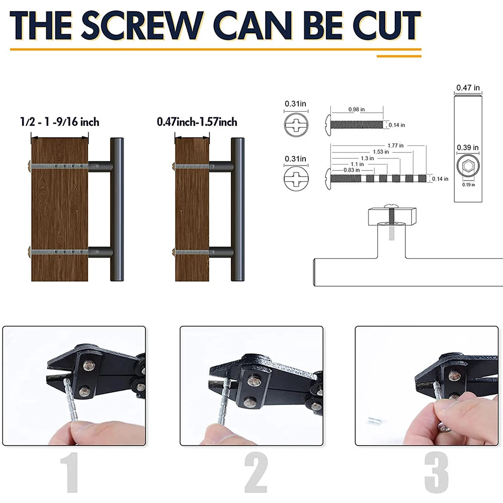 Premium brushed gold cabinet handles with adjustable screws and installation guide, 20-piece set.