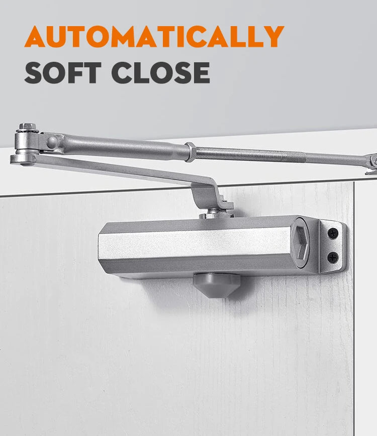 KAK Automatic Door Closer 2 Spring Hydraulic Buffer Adjustable Door Stopper Speed Mute Closing For 25 to 80KG Door Hardware