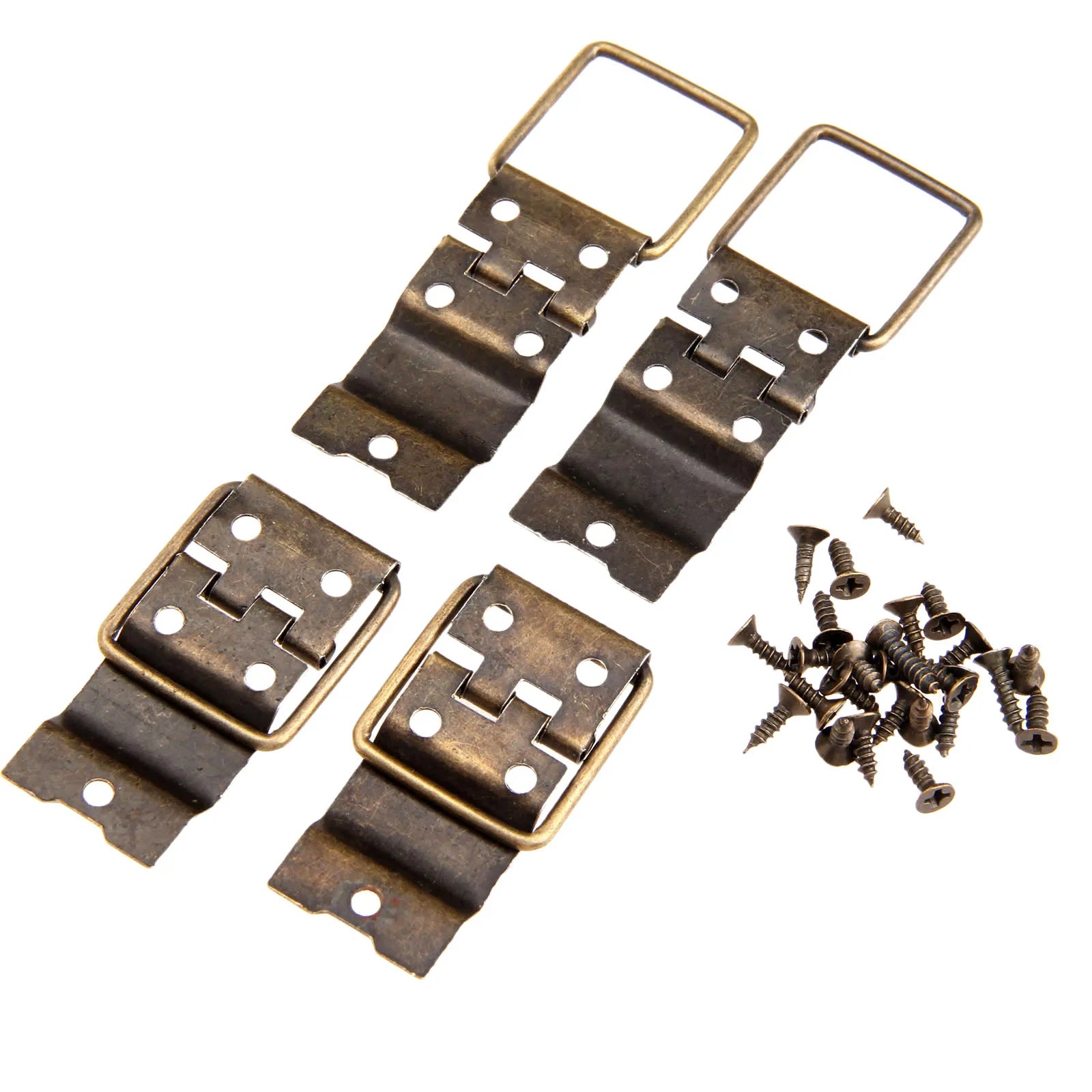 4Pcs Antique Furniture Cabinet Door Hinges Drawer Jewellery Box Hinge Printing Packaging Jewelry Box DIY Accessories 38x21mm
