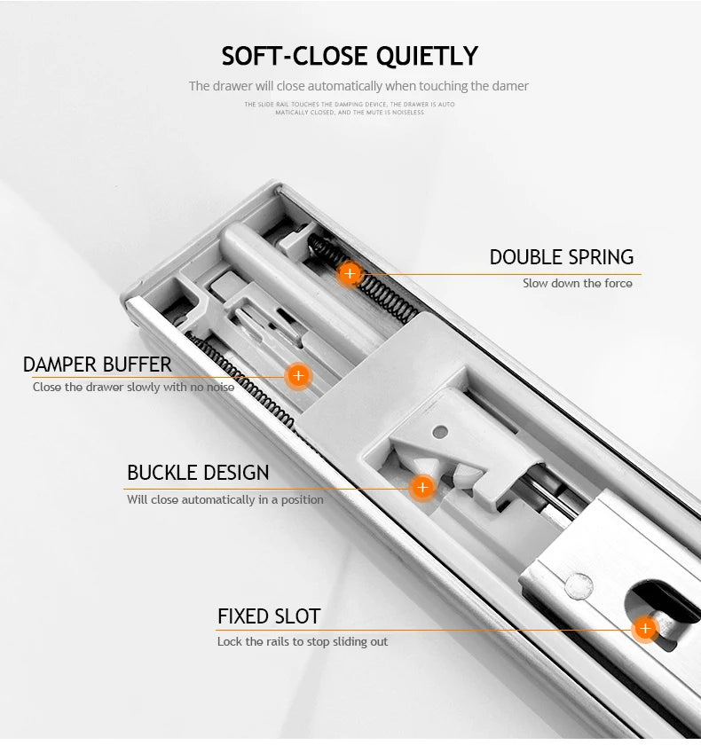 Premium Soft Close Drawer Slides 10-22" | Save 25% Today!