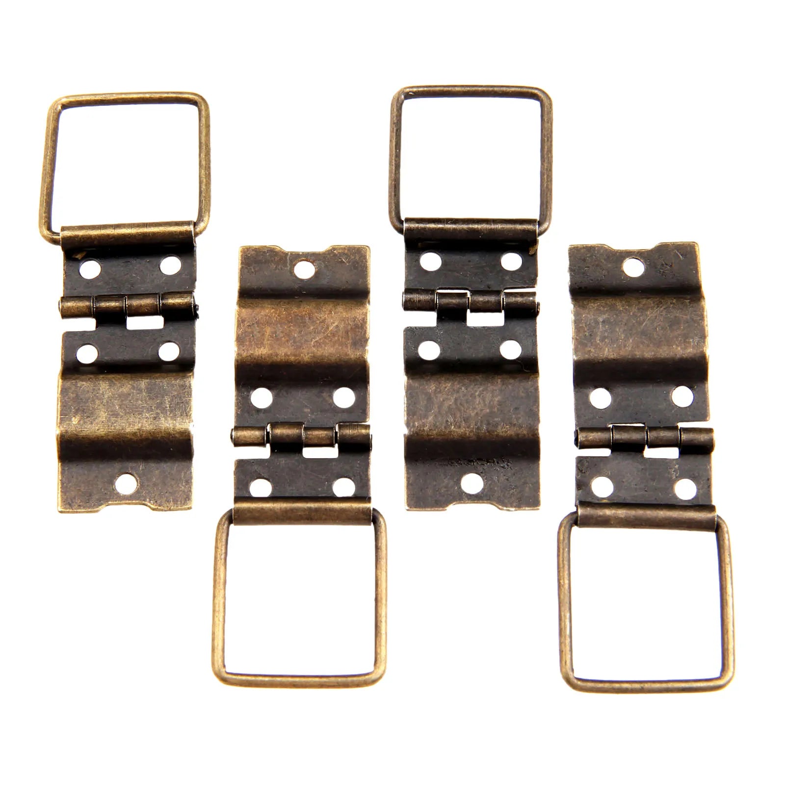 4Pcs Antique Furniture Cabinet Door Hinges Drawer Jewellery Box Hinge Printing Packaging Jewelry Box DIY Accessories 38x21mm
