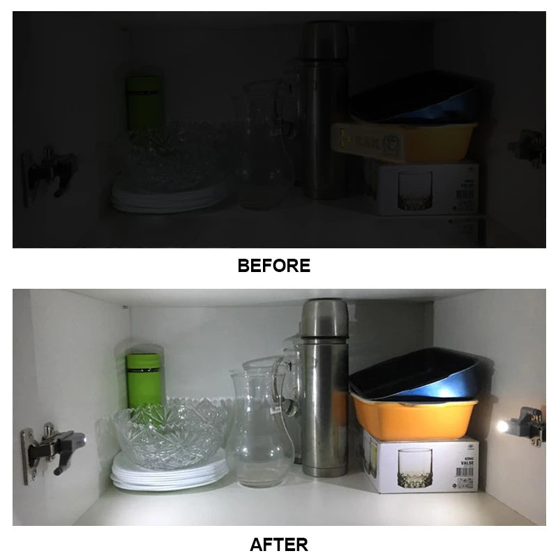 10PCS KAK LED Cabinet Hinge Light Universal Kitchen Bedroom Living Room Cupboard Wardrobe 0.25W Inner Sensor light Hardware