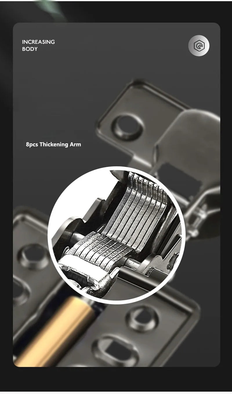 1pc Cold Rolling Steel Furniture Hinge Black-Grey Door Hydraulic Hinges Damper Buffer Soft Close For Cabinet Hardware