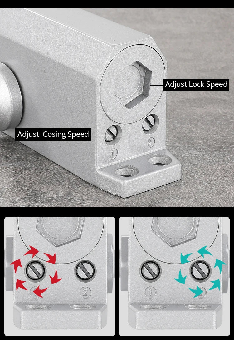 KAK Automatic Door Closer 2 Spring Hydraulic Buffer Adjustable Door Stopper Speed Mute Closing For 25 to 80KG Door Hardware