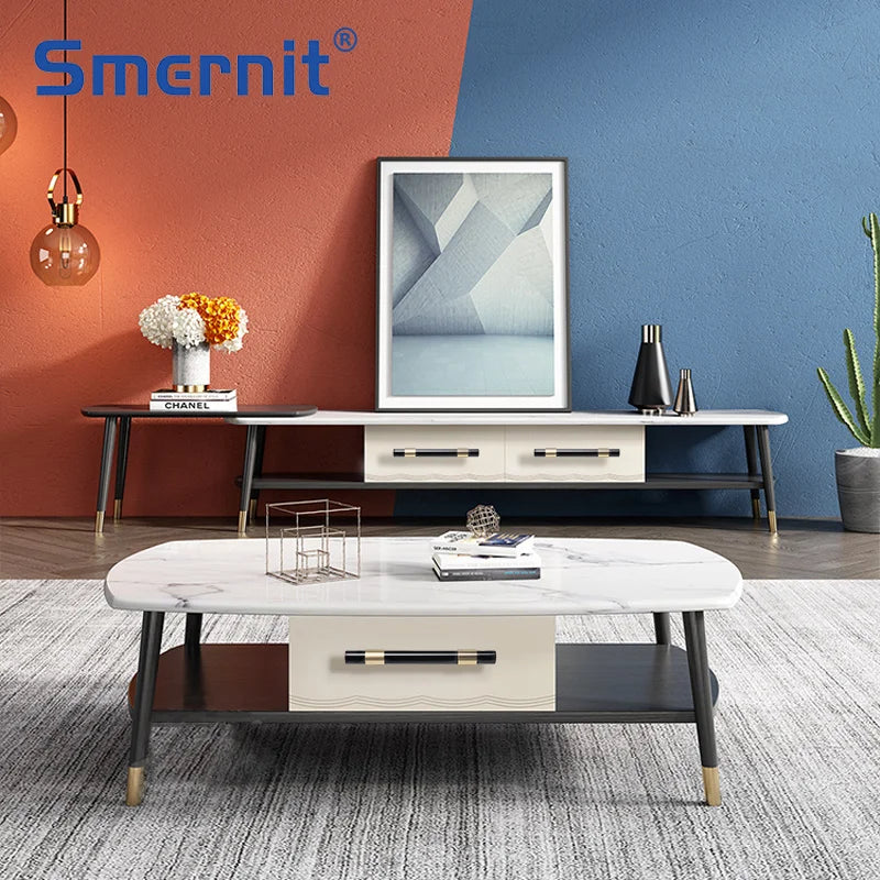 Natural Marble & Solid Brass Cabinet Pulls black set