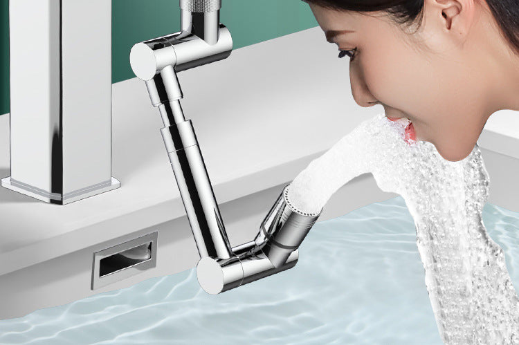 New Metal 1440 °Retractable Universal Robotic Arm Swivel Extension Faucet Aerator Kitchen Sink Faucet Extender 2 Water Flow Mode