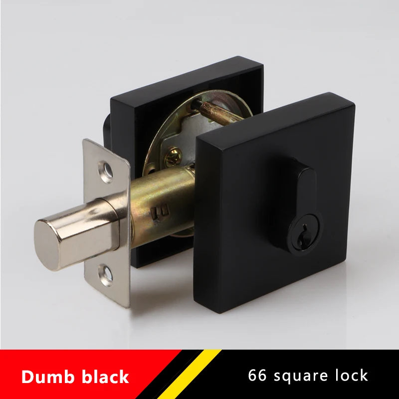 Zinc Alloy Deadlock Invisible Exit Square Door Lock Indoor Bedroom Passage Auxiliary Lock Door Single Tongue Hidden Lock