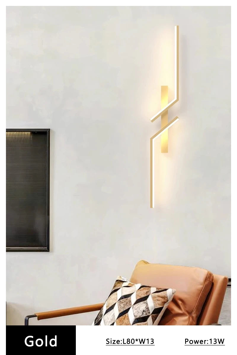 Modern LED Wall Lamp Minimalist Led 13W-18W Light Bedroom Bedside Long Strip Wall Sconces Living Room Home Indoor Lighting