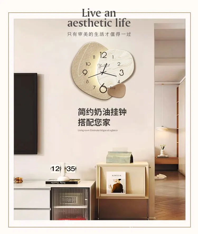 Modern Nordic Wall Painting Light Easy to Read High-end Digital Wall Clock Decorative Wall Hanging Clock Restaurant