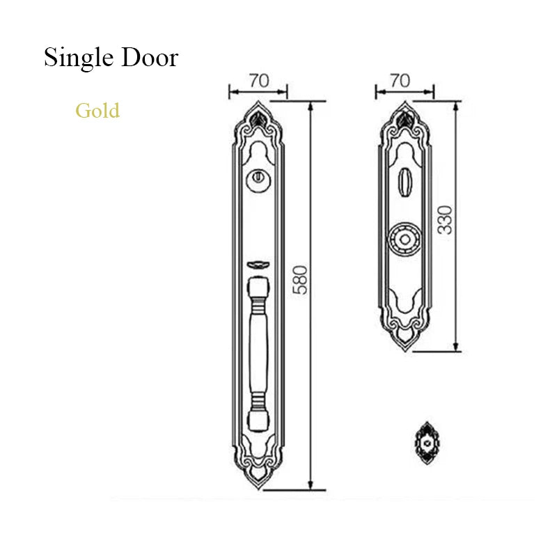 Bronze Luxury European style/ Villa Door Lock Security hotel door lock entry Double-open Folio Door Lock Solid Wood Door Lock