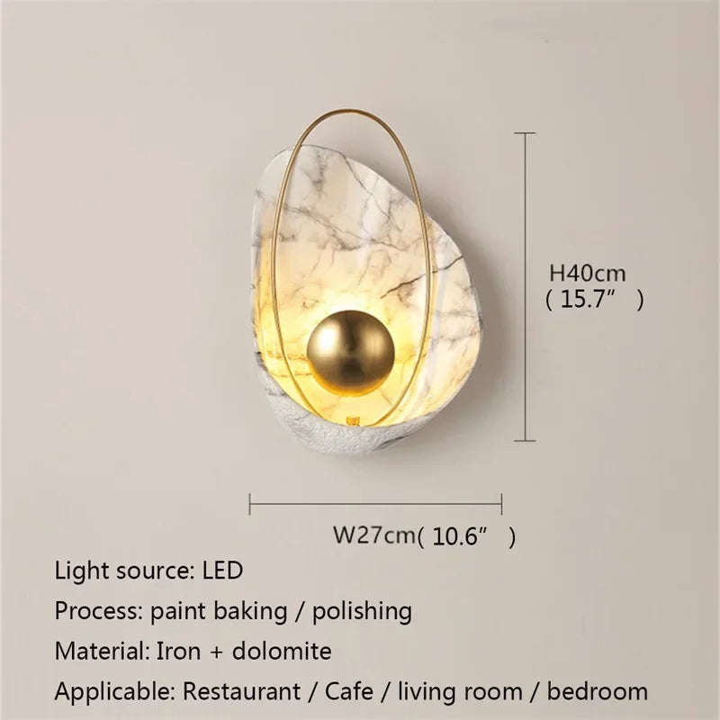 DEBBY Nordic Creative Wall Light Sconces Modern LED Lamp Pearl Shade Fixtures for Home Living Room