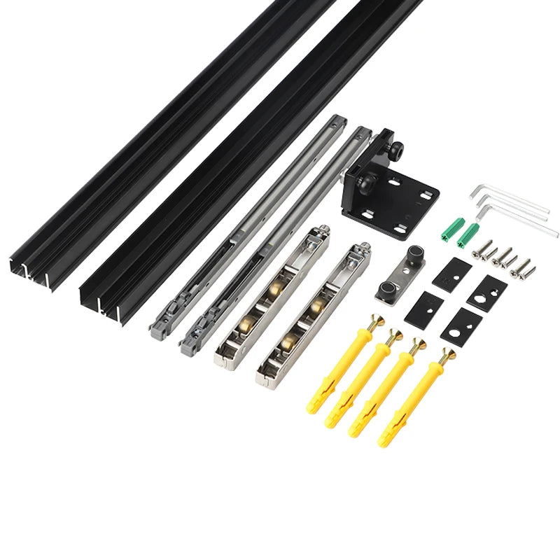 Ghost Door Hardware Two-way Buffer Trackless Invisible Track Bedroom Partition Sliding Door Hanging Slide