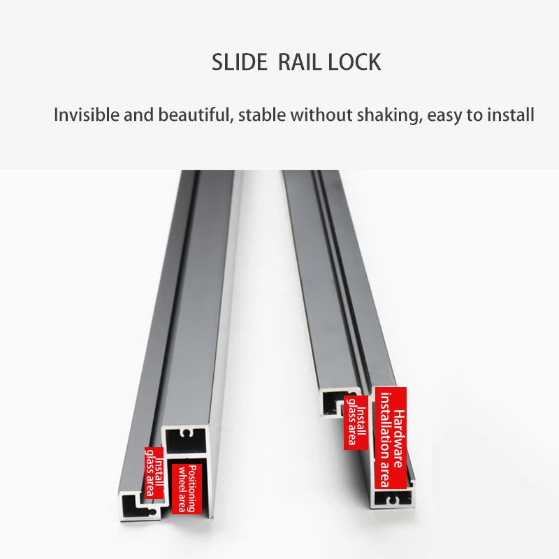 Ghost door hardware two-way buffer trackless invisible track for sliding door installation, featuring easy installation and stable design.