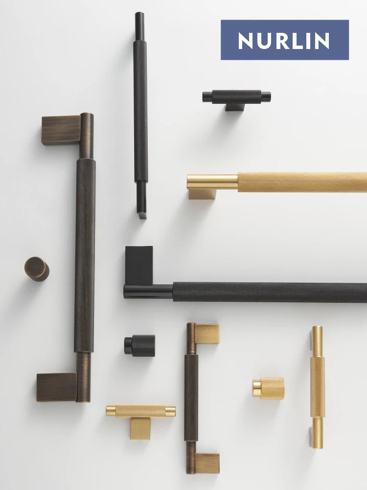 Nurlin Solid Brass Door Double Single Sided Cross Knurled Kitchen Refrigerator Appliance Closet Pull Bar Wood Gate Glass Door