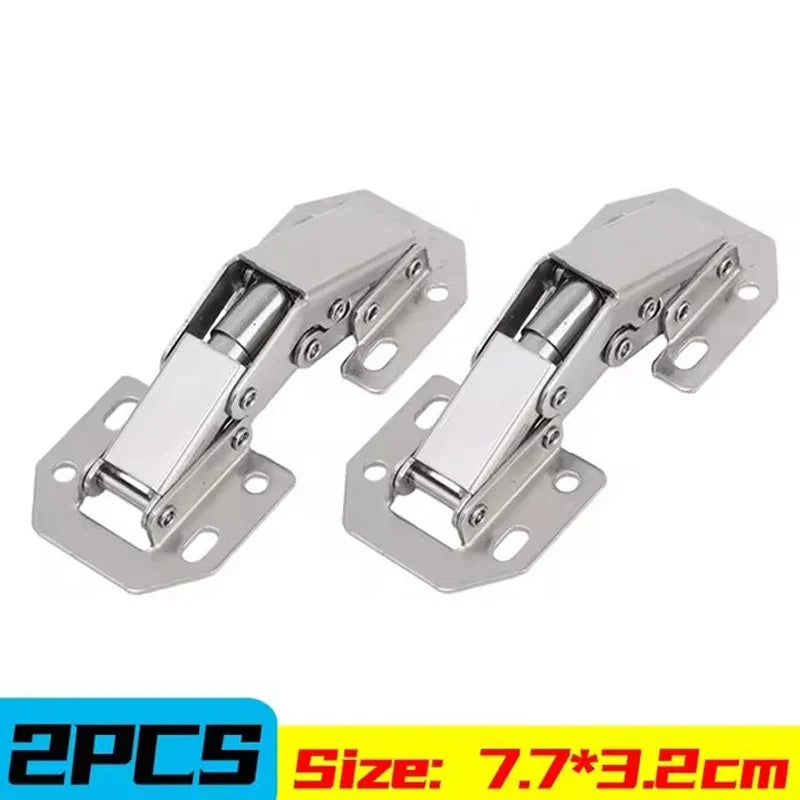 2/10PCS 90 Degree Steel Cabinet Hinges No-Drilling Buffer Hinge Kitchen Cabinet Cupboard Hinges DIY Furniture Hardware Tools