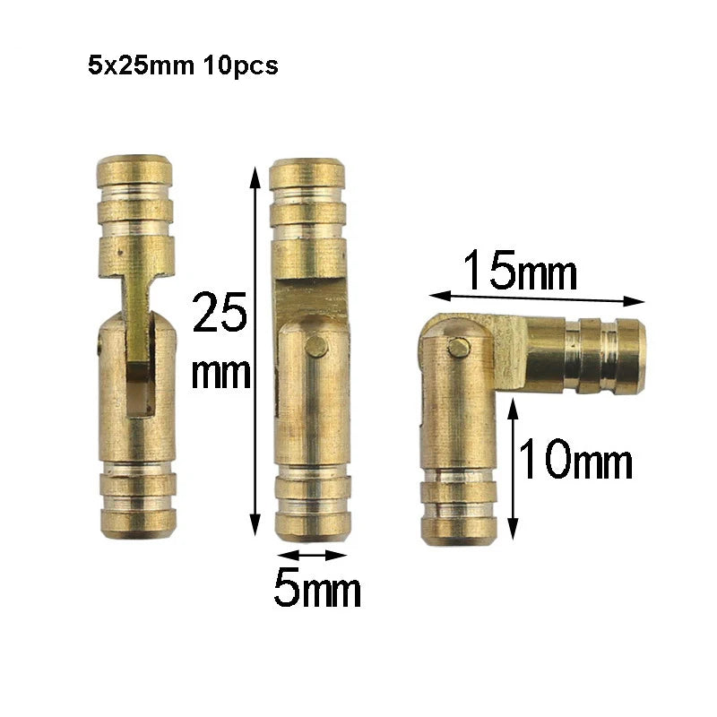 10Pcs Copper Barrel Hinges Cylindrical Hidden Cabinet Concealed Invisible Brass Hinges For Jewelry Box Case Furniture Hardware