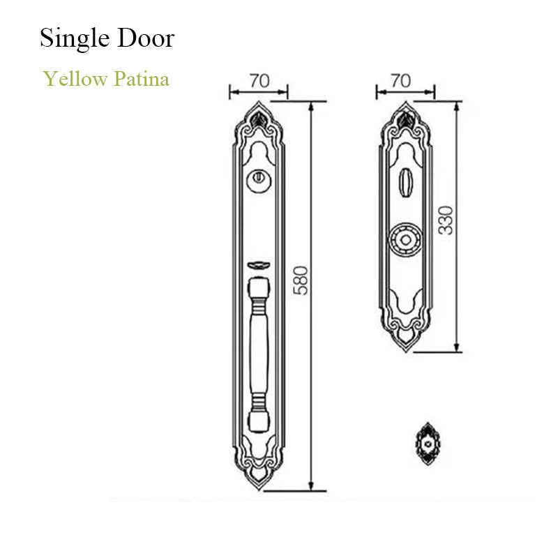 Bronze Luxury European style/ Villa Door Lock Security hotel door lock entry Double-open Folio Door Lock Solid Wood Door Lock