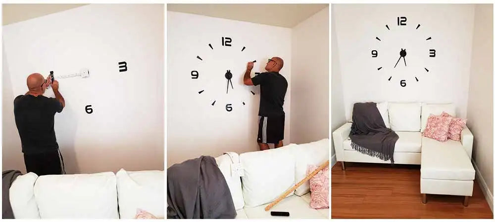 MCDFL 3D Large Wall Clock Self Adhesive Acrylic Mirror Stickers Giant Watches Timepiece Decoration Living Room for Home Interior