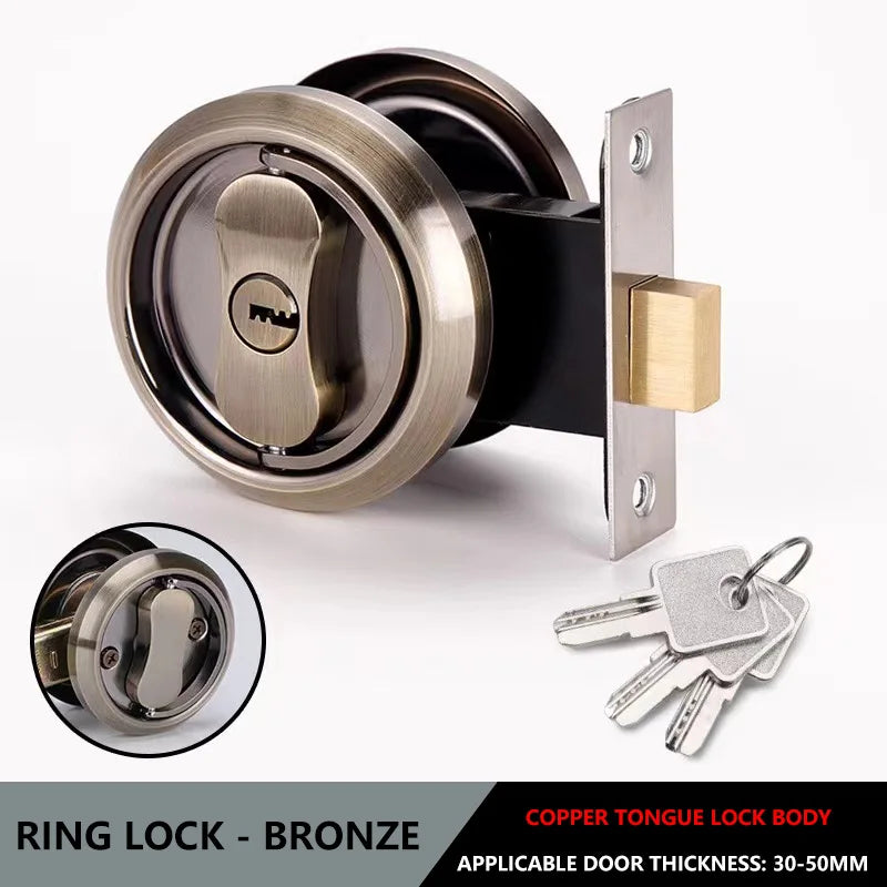 304 Stainless Steel Invisible Door Lock Hidden Lock Invisible Lock Background Wall Sliding Door Lock Double Hook Anti-theft Lock