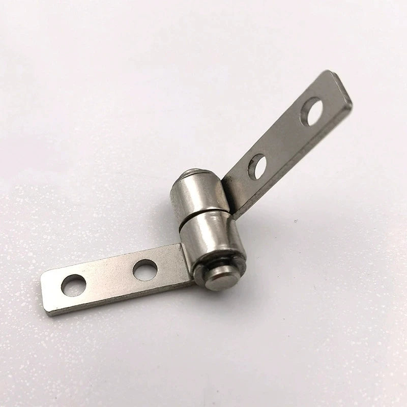 Stainless steel hinge with two mounting holes, corrosion-resistant and durable, ideal for doors and cabinets.