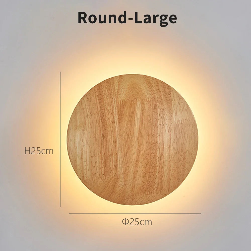 Original LED Wooden Craft Wall Lamp with Light Source Wall-mounted Indoor Lighting Atmosphere Lights COB Chip Bedside Lamp