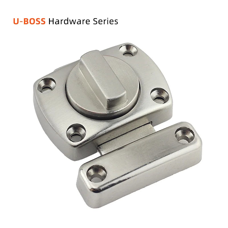 Home Security Latch Double Sided Cabinet Locks Rotate Bolt Gate Latches Twist Rotating Barrel Lock Bathroom Toilet Door Hardware