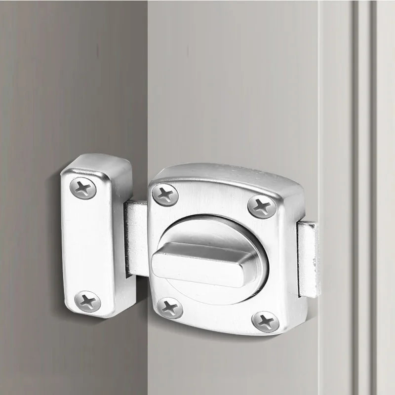 Home Security Latch Double Sided Cabinet Locks Rotate Bolt Gate Latches Twist Rotating Barrel Lock Bathroom Toilet Door Hardware