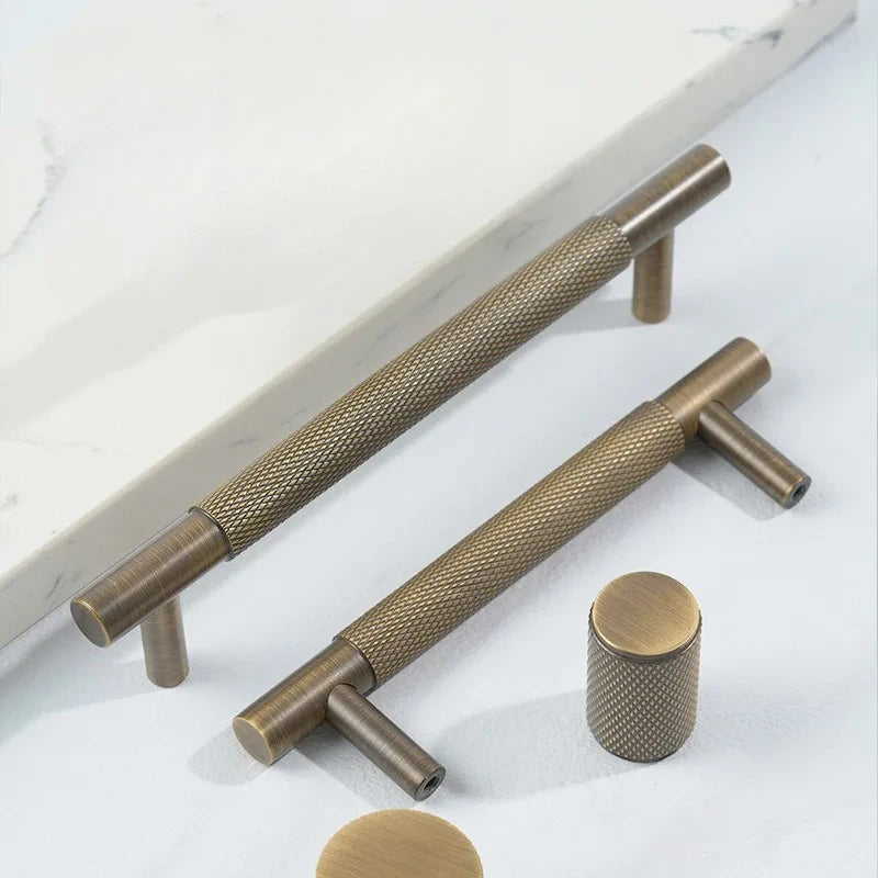 Antique Bronze Color Door Knobs Solid Brass New Chinese Style Furniture Hardware Concealed Pull Handle for Cabinet Drawer Door