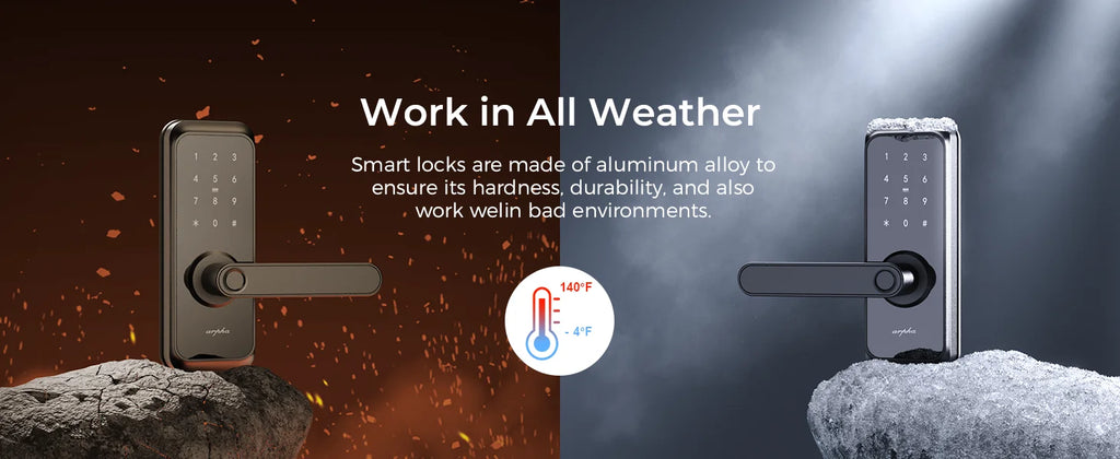 Arpha Smart Lock ‎T228 5-in-1 Entry Keyless Entry Door Lock Fingerprint Keyless Entry Door Lock Anti-Peep Keypad Code Waterproof