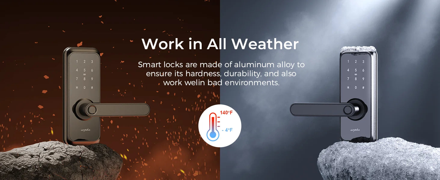 Arpha Smart Lock ‎T228 5-in-1 Entry Keyless Entry Door Lock Fingerprint Keyless Entry Door Lock Anti-Peep Keypad Code Waterproof