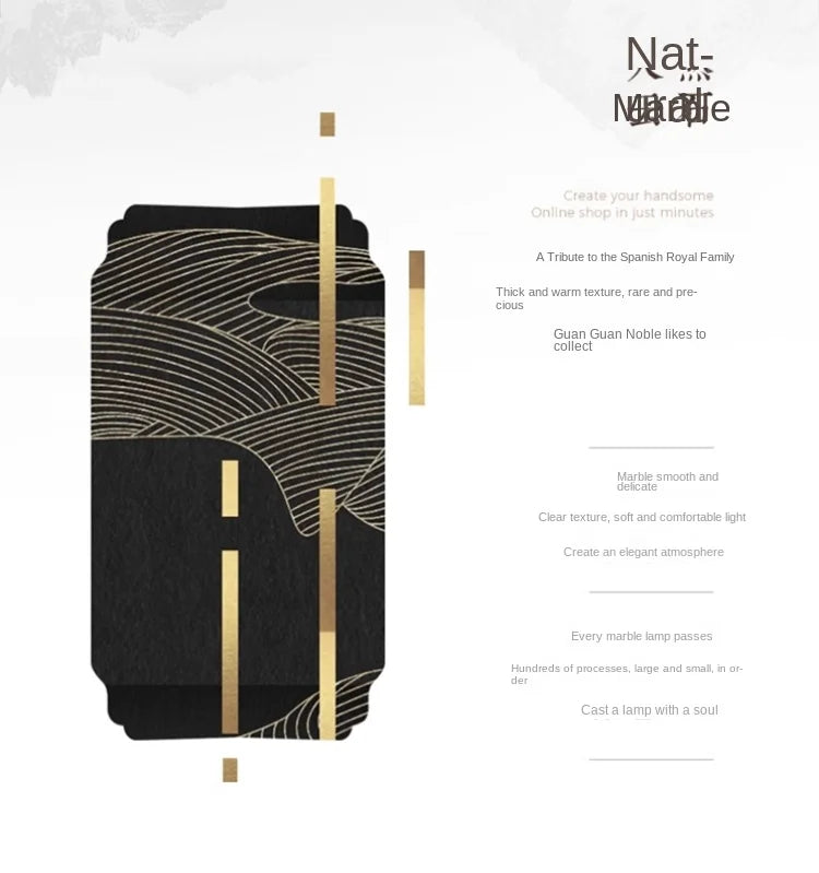 Minimalist Spanish Natural Marble Round Led Wall Lamp Nordic Simple Modern Living Room Background Wall Bedroom Bedside Lamps