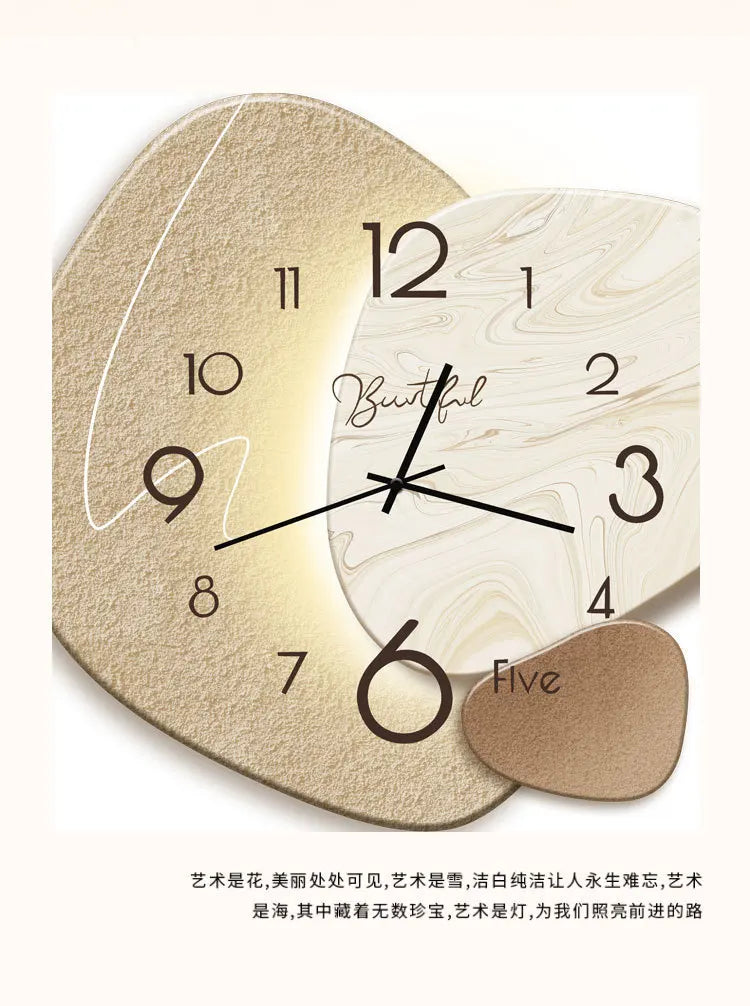 Modern Nordic Wall Painting Light Easy to Read High-end Digital Wall Clock Decorative Wall Hanging Clock Restaurant