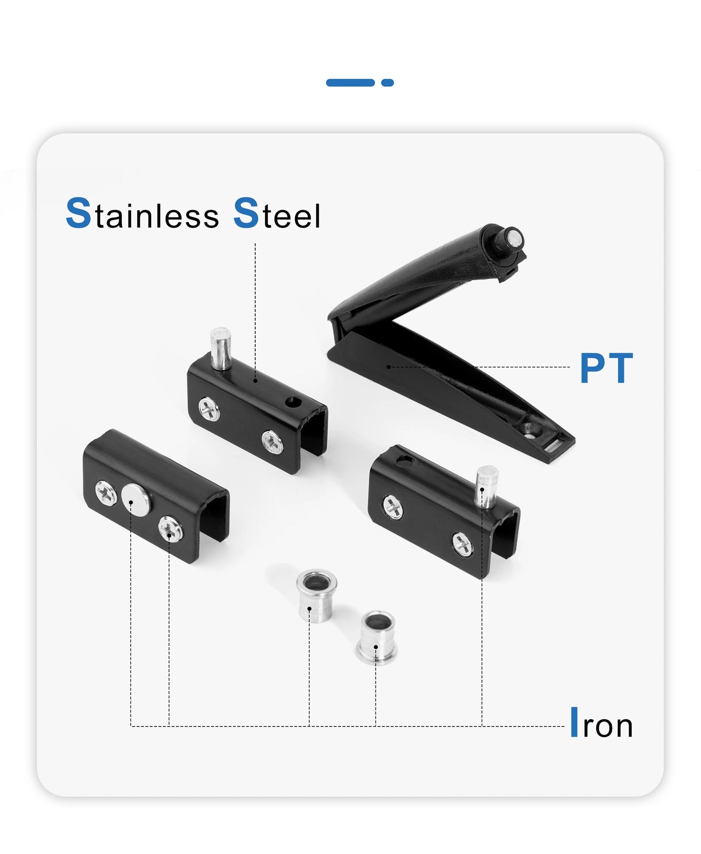 Stainless Steel Glass Door Pivot Hinge Set with Magnetic Catch Furniture Metal Black Rotating Hinge for Kitchen Cabinet Cupboard