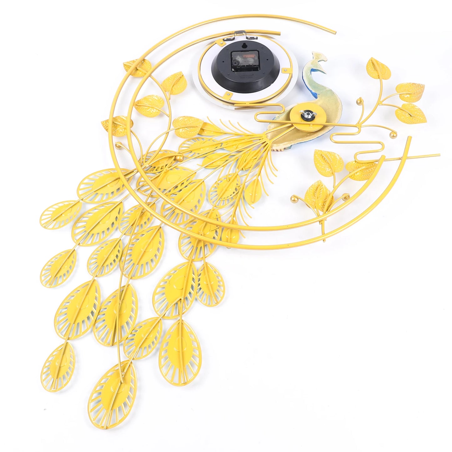 Creative Metal Wall Clock Modern Style Wall Watch Clock Peacock Shaped Wall Clock Silent Clock