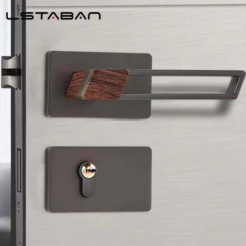 Interior Zinc Alloy Silent Anti-theft Door Lock Security Mute Door Handle Split Locks Home Renovation Hardware Accessories