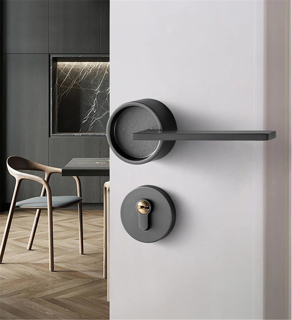 Luxury Silent Door Lock Bedroom Door Handle with Lock Interior Security Door Handle Lock Cylinder Security Mute Split Door Locks