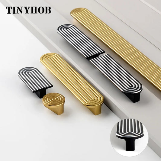 Round Unique Line Aluminium Alloy Furniture Door Knobs and Handles for Cabinet Kitchen Cupboard Drawer Pulls Home Decor Handles