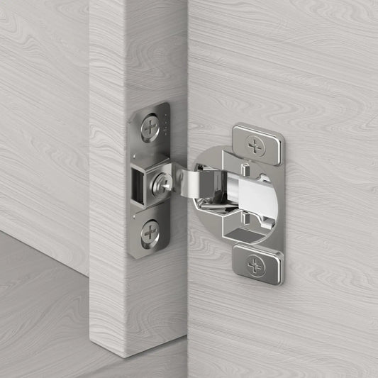 2PCS 1-3/8 inch Overlay Concealed Frame Kitchen Cabinet Hinges 105° Open Angle Soft Close Hinges Satin Nickel Hidden Hinges