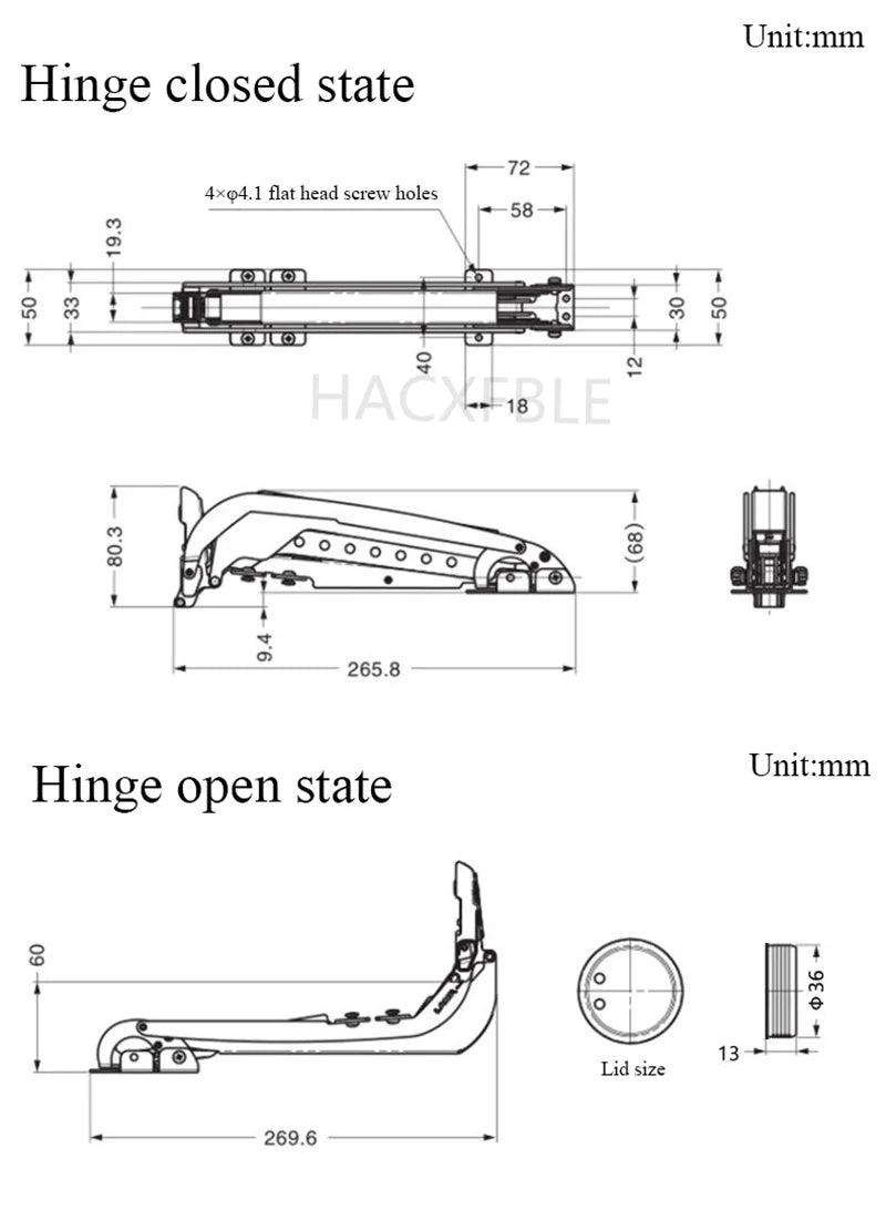 Cabinet Bus Door Hinges Wardrobe Folding Silent Slide Rail Lateral Swing Opening Damping Buffer Door Hinge Furniture Hardware