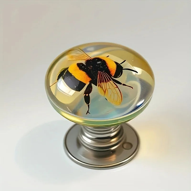 Bee Decorative Door Knob -  Round Resin Door Handle,Artistic Natural Style Decoration, Suitable for Bedrooms, Cabinets
